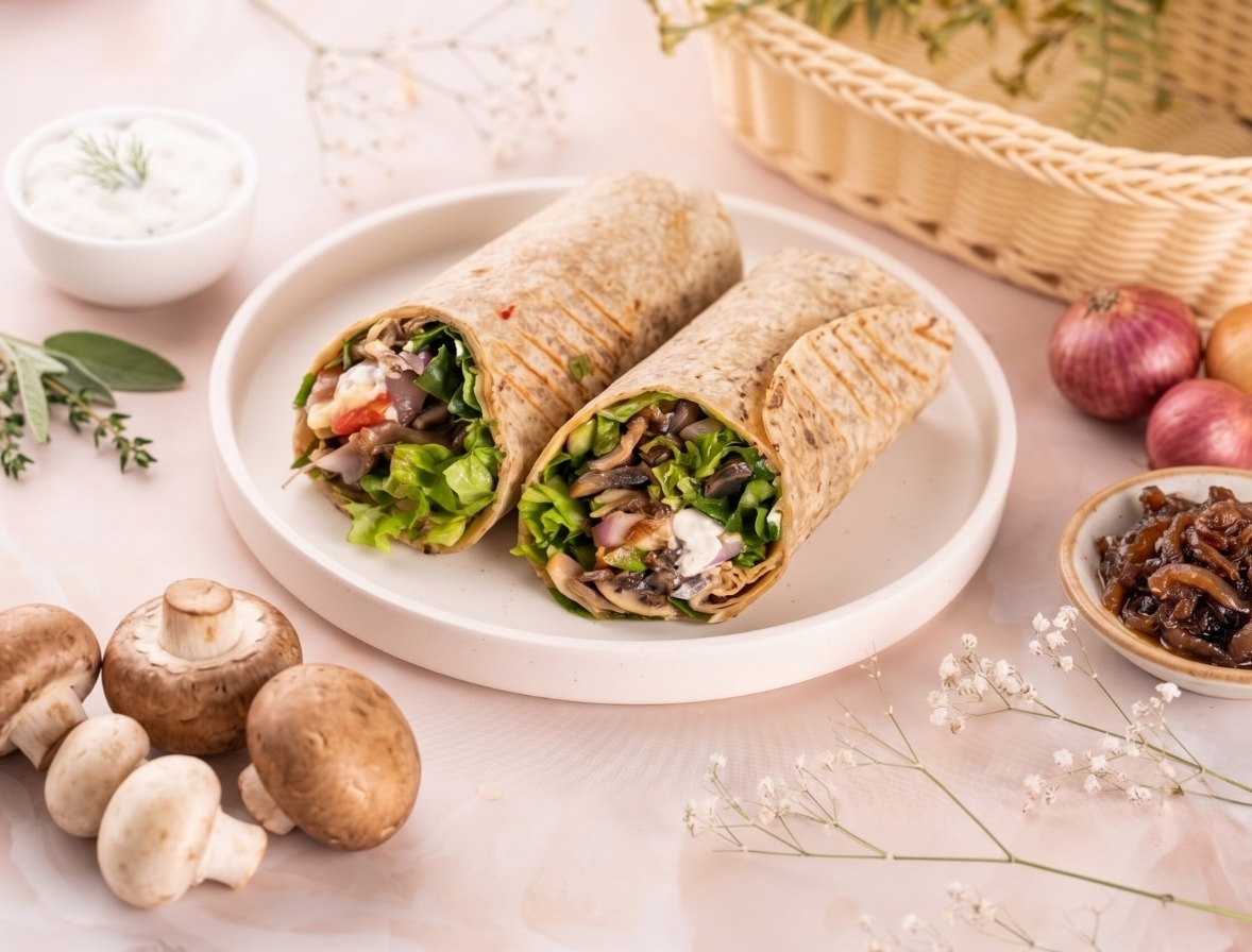 Caramelized Onion & Mushroom Wrap